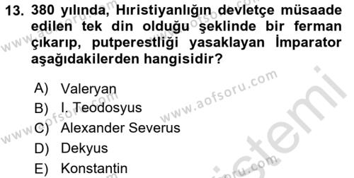 Yaşayan Dünya Dinleri Dersi 2023 - 2024 Yılı (Final) Dönem Sonu Sınavı 13. Soru