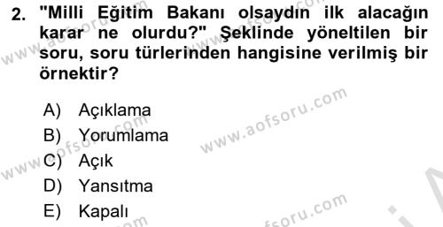 Bireyler Arası İletişim Dersi 2023 - 2024 Yılı (Final) Dönem Sonu Sınavı 2. Soru