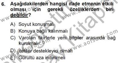 Bireylerarası İletişim Dersi 2012 - 2013 Yılı (Vize) Ara Sınavı 6. Soru