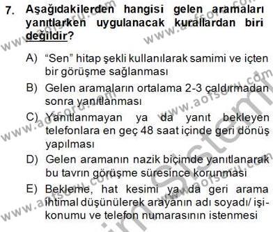 Bireylerarası İletişim Dersi 2014 - 2015 Yılı (Final) Dönem Sonu Sınavı 7. Soru