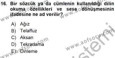 Bireylerarası İletişim Dersi 2015 - 2016 Yılı (Vize) Ara Sınavı 16. Soru