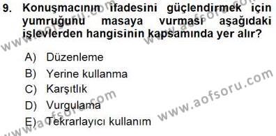 Bireylerarası İletişim Dersi 2015 - 2016 Yılı (Vize) Ara Sınavı 9. Soru