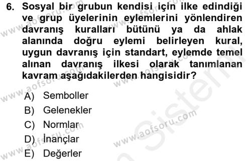 Bireylerarası İletişim Dersi 2017 - 2018 Yılı (Final) Dönem Sonu Sınavı 6. Soru