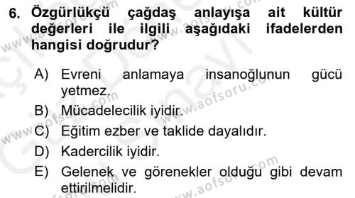 Bireylerarası İletişim Dersi 2018 - 2019 Yılı (Final) Dönem Sonu Sınavı 6. Soru