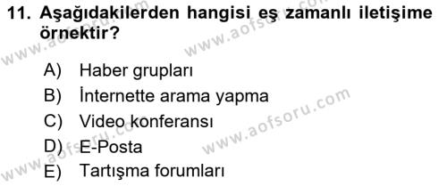 Bireylerarası İletişim Dersi 2019 - 2020 Yılı (Final) Dönem Sonu Sınavı 11. Soru