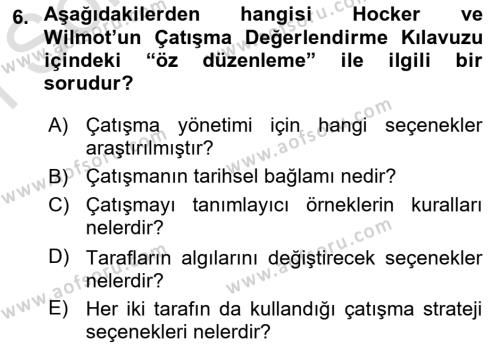 Bireylerarası İletişim Dersi 2019 - 2020 Yılı (Final) Dönem Sonu Sınavı 6. Soru