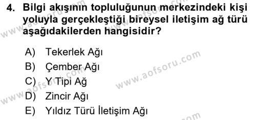 Bireylerarası İletişim Dersi 2021 - 2022 Yılı (Final) Dönem Sonu Sınavı 4. Soru