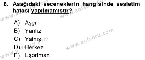 Bireylerarası İletişim Dersi 2021 - 2022 Yılı Yaz Okulu Sınavı 8. Soru