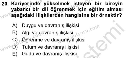 Bireylerarası İletişim Dersi 2022 - 2023 Yılı (Vize) Ara Sınavı 20. Soru