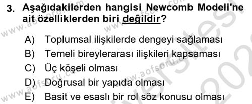 Bireylerarası İletişim Dersi 2022 - 2023 Yılı (Vize) Ara Sınavı 3. Soru