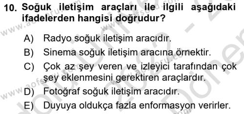 Bireylerarası İletişim Dersi 2022 - 2023 Yılı (Final) Dönem Sonu Sınavı 10. Soru