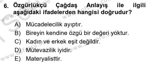 Bireylerarası İletişim Dersi 2022 - 2023 Yılı (Final) Dönem Sonu Sınavı 6. Soru