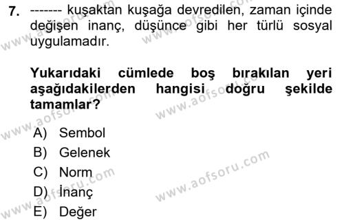 Bireylerarası İletişim Dersi 2022 - 2023 Yılı (Final) Dönem Sonu Sınavı 7. Soru