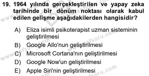 Yeni İletişim Teknolojileri Dersi 2021 - 2022 Yılı (Final) Dönem Sonu Sınavı 19. Soru