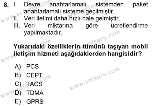 Yeni İletişim Teknolojileri Dersi 2021 - 2022 Yılı (Final) Dönem Sonu Sınavı 8. Soru