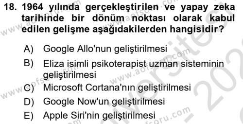 Yeni İletişim Teknolojileri Dersi 2021 - 2022 Yılı Yaz Okulu Sınavı 18. Soru