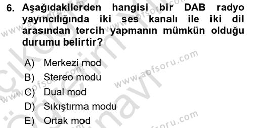 Yeni İletişim Teknolojileri Dersi 2021 - 2022 Yılı Yaz Okulu Sınavı 6. Soru