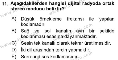 Yeni İletişim Teknolojileri Dersi 2023 - 2024 Yılı (Vize) Ara Sınavı 11. Soru