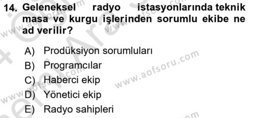 Yeni İletişim Teknolojileri Dersi 2023 - 2024 Yılı (Vize) Ara Sınavı 14. Soru