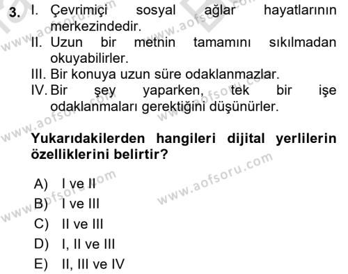 Yeni İletişim Teknolojileri Dersi 2023 - 2024 Yılı (Vize) Ara Sınavı 3. Soru