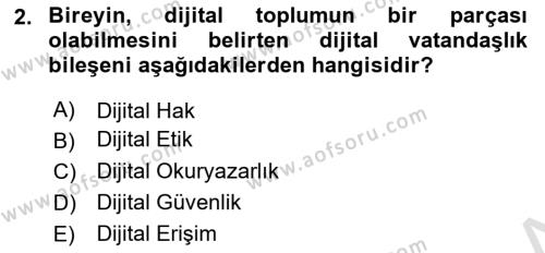 Yeni İletişim Teknolojileri Dersi 2023 - 2024 Yılı (Final) Dönem Sonu Sınavı 2. Soru