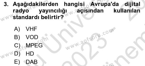 Yeni İletişim Teknolojileri Dersi 2023 - 2024 Yılı (Final) Dönem Sonu Sınavı 3. Soru