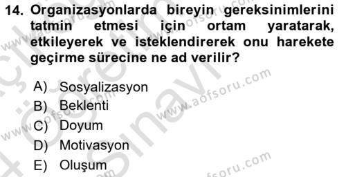 Halkla İlişkiler Ve İletişim Dersi 2023 - 2024 Yılı Yaz Okulu Sınavı 14. Soru