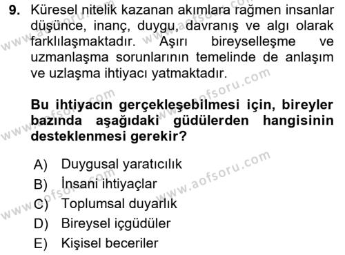 Halkla İlişkiler Ve İletişim Dersi 2023 - 2024 Yılı Yaz Okulu Sınavı 9. Soru