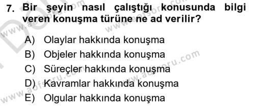 Etkili İletişim Teknikleri Dersi 2023 - 2024 Yılı (Final) Dönem Sonu Sınavı 7. Soru