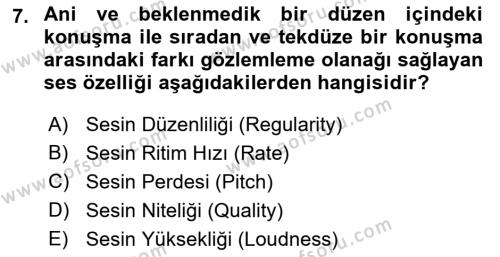 İletişim Bilgisi Dersi 2022 - 2023 Yılı Yaz Okulu Sınavı 7. Soru