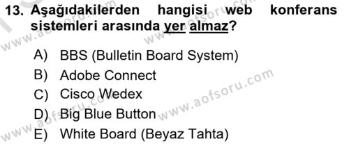 İletişim Bilgisi Dersi 2023 - 2024 Yılı (Final) Dönem Sonu Sınavı 13. Soru