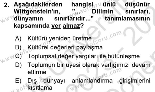 İletişim Bilgisi Dersi 2023 - 2024 Yılı (Final) Dönem Sonu Sınavı 2. Soru