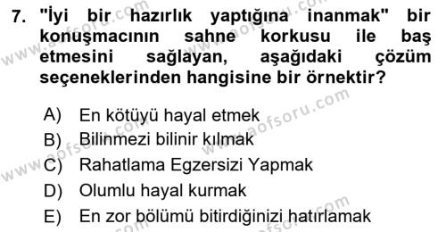 İletişim Bilgisi Dersi 2024 - 2025 Yılı (Vize) Ara Sınavı 7. Soru