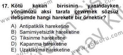 Sözlü ve Sözsüz İletişim Dersi 2012 - 2013 Yılı (Final) Dönem Sonu Sınavı 17. Soru