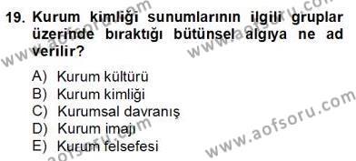 Sözlü ve Sözsüz İletişim Dersi 2012 - 2013 Yılı (Final) Dönem Sonu Sınavı 19. Soru