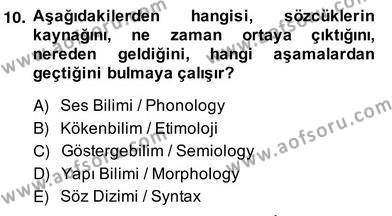Sözlü ve Sözsüz İletişim Dersi 2013 - 2014 Yılı (Vize) Ara Sınavı 10. Soru