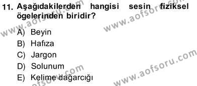 Sözlü ve Sözsüz İletişim Dersi 2013 - 2014 Yılı (Vize) Ara Sınavı 11. Soru
