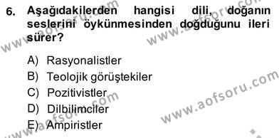 Sözlü ve Sözsüz İletişim Dersi 2013 - 2014 Yılı (Vize) Ara Sınavı 6. Soru