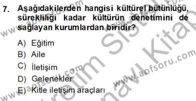 Sözlü ve Sözsüz İletişim Dersi 2013 - 2014 Yılı (Final) Dönem Sonu Sınavı 7. Soru