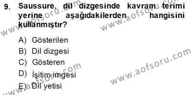 Sözlü ve Sözsüz İletişim Dersi 2014 - 2015 Yılı (Vize) Ara Sınavı 9. Soru