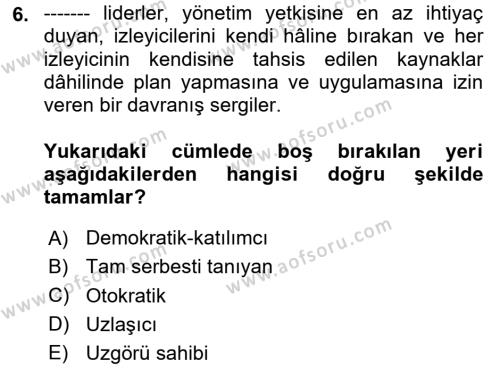 Stratejik İletişim Dersi 2023 - 2024 Yılı (Vize) Ara Sınavı 6. Soru