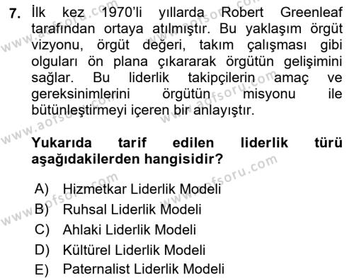 Stratejik İletişim Dersi 2023 - 2024 Yılı (Vize) Ara Sınavı 7. Soru