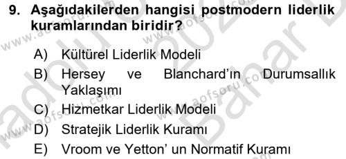 Stratejik İletişim Dersi 2023 - 2024 Yılı (Vize) Ara Sınavı 9. Soru