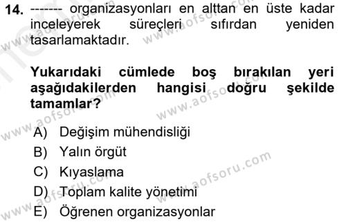 Kriz İletişimi Ve Yönetimi Dersi 2018 - 2019 Yılı (Vize) Ara Sınavı 14. Soru