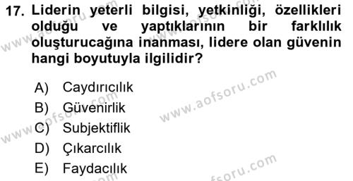 Kriz İletişimi Ve Yönetimi Dersi 2021 - 2022 Yılı (Vize) Ara Sınavı 17. Soru