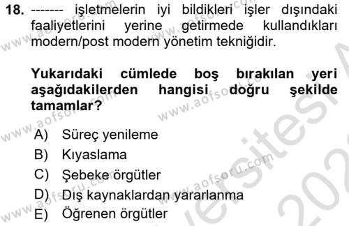 Kriz İletişimi Ve Yönetimi Dersi 2021 - 2022 Yılı (Vize) Ara Sınavı 18. Soru