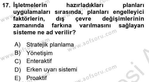 Kriz İletişimi Ve Yönetimi Dersi 2023 - 2024 Yılı (Vize) Ara Sınavı 17. Soru