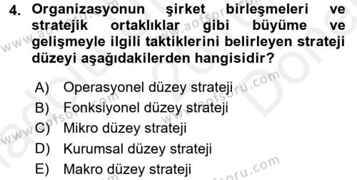 Kurumsal İletişim Dersi 2016 - 2017 Yılı (Final) Dönem Sonu Sınavı 4. Soru