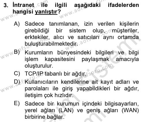 Kurumsal İletişim Dersi 2024 - 2025 Yılı (Vize) Ara Sınavı 3. Soru