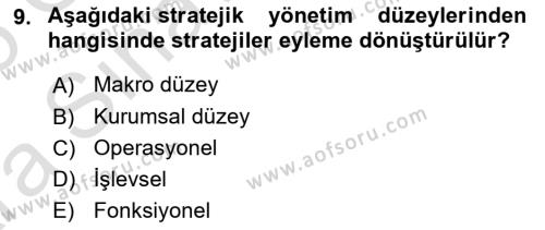 Kurumsal İletişim Dersi 2024 - 2025 Yılı (Vize) Ara Sınavı 9. Soru